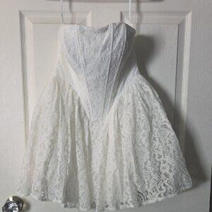 Lulu's White Lace Mini Dress